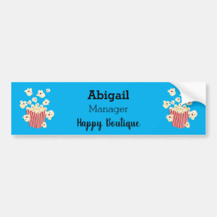 Schattige grappige springende popcorn-cartoon bumpersticker