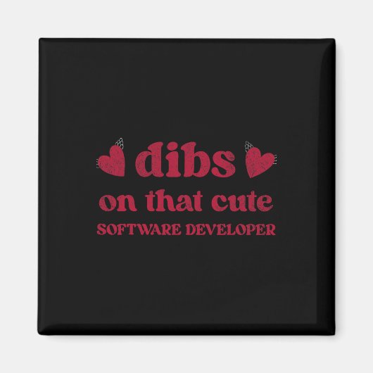 Schattige grappige Valentijnsdag softwareontwikkel Magneet (Voorkant)