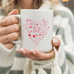Schattige & grappige valentijnsgans hart koffiemok