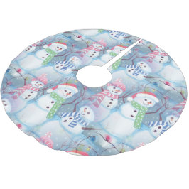 Schattige grappige winter sneeuwmannen aquarel kun kerstboom rok
