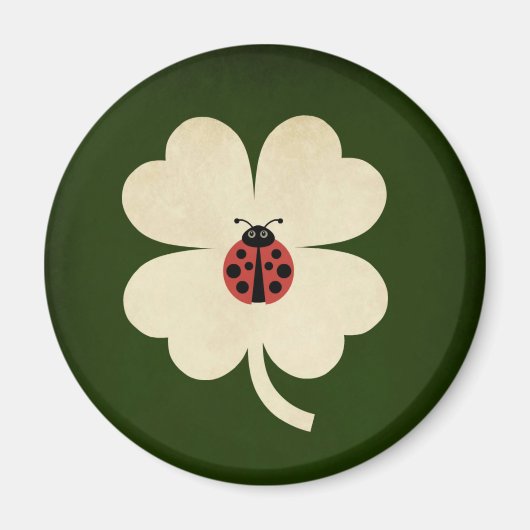 Schattige Green Lucky Ladybug Shamrock Magneet (Voorkant)