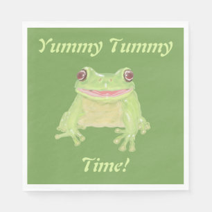 Schattige Green Tree Frog - Yummy Tummy Time! fees Servet