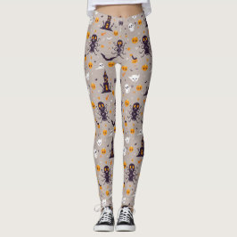 Schattige griezelig Halloweenpatroon Leggings