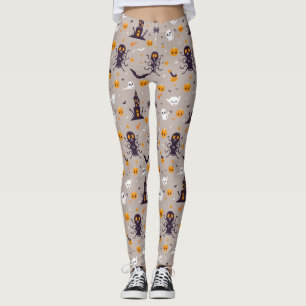 Schattige griezelig Halloweenpatroon Leggings