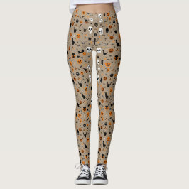 Schattige griezelig Halloweenpatroon Leggings