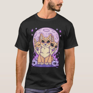 Schattige griezelige hond anime kawaii pastel goth t-shirt