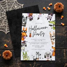 Schattige griezelige waterverf Halloween-feest