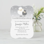 Schattige grijs en wit lamsvlees Baby shower Kaart (Staand voorkant)