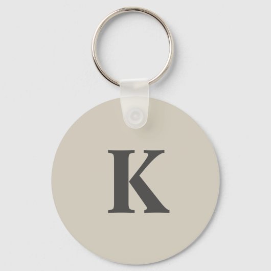 Schattige grijs monogram sleutelhanger (Voorkant)