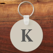 Schattige grijs monogram sleutelhanger (Achterkant)