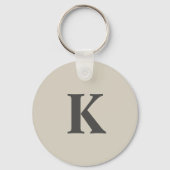 Schattige grijs monogram sleutelhanger (Achterkant)