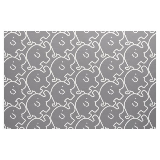 Schattige grijs olifantspatroon stof (Fat Quarter)