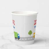 Schattige grijs stadsverkeer Kind verjaardagsfeest Papieren Bekers (Rechts)