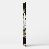 schattige grijze bloemen met bruin bladpatroon op Case-Mate iPhone case (Achterkant / Rechts)