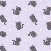 Schattige Grijze Kat Paarse Mok | Kawaii Katten