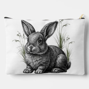 Schattige grijze konijn tussen het gras etui