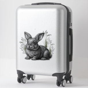 Schattige grijze konijn tussen het gras sticker