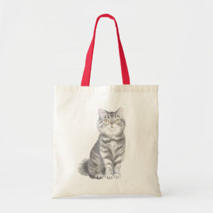 Schattige Grijze Tabby Poes Lady Kitty Moeder Tote Bag