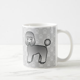 Schattige Grijze Toy Poodle Honden Op Grijs Koffiemok