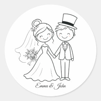 Schattige Grille Bruiloft Geschenk Ronde Sticker