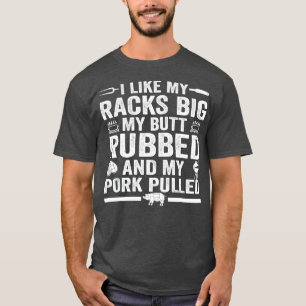 Schattige grillen voor mannen vrouwen varkensvlees t-shirt