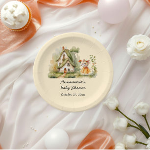 Schattige grillig Baby shower   Papieren Bordje