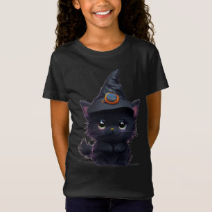 Schattige grillig Halloween zwart cat T-shirt