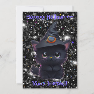 Schattige grillige Halloween zwarte kat Kaart