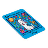 Schattige grillige hond met boodschap magneet (Rechterzijde)