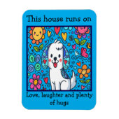 Schattige grillige hond met boodschap magneet (Verticaal)