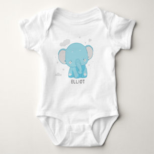 Schattige grillige speelse Baby olifantenwolken Romper