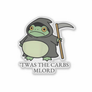 Schattige Grim Reaper Kikker – ’Twas de Koolhydrat Sticker
