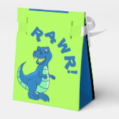 Schattige Groen Blauw Dinosaurus Theme Verjaardags Bedankdoosjes (Achterkant)