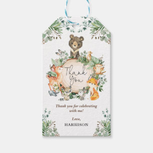 Schattige groen bos bosdieren dank u cadeaulabel