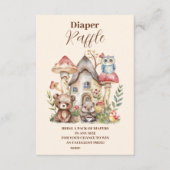 Schattige groen bosdieren Diapper Raffle Informatiekaartje (Voorkant)