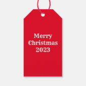 Schattige Groen en Rood Gestreept Ontwerp Enig Ini Cadeaulabel (Achterkant)