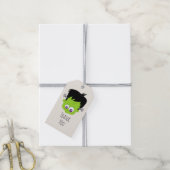 Schattige Groen Frankenstein Monster gezicht Dank Cadeaulabel (Met Touw)