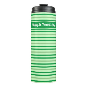 Schattige Groen Gestreept Happy St Patrick.s Day T Thermosbeker