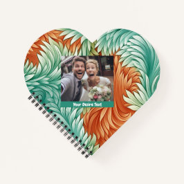 Schattige Groen Sinaasappel Bloemen Custom Spiral  Notitieboek