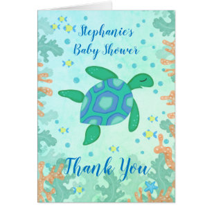 Schattige Groen Zee Schildpad Baby shower Dank u k