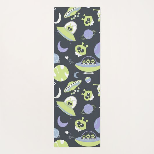 Schattige groene Aliens Space verzendt UFO-Kindere Yogamat (Achterkant)