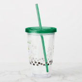 Schattige groene Axolotl Boba melkthee Acryl Drinkbeker (Links)