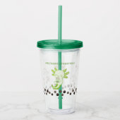 Schattige groene Axolotl Boba melkthee Acryl Drinkbeker (Voorkant)