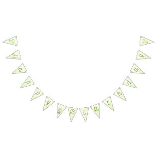 Schattige groene Axolotl Boba Tea Kids Verjaardag Vlaggetjes