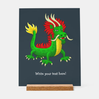 Schattige Groene Chinese Draak Acryl Bord