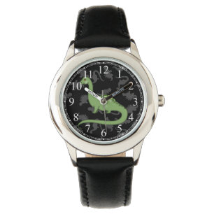 Schattige Groene Dinosaurus Horloge