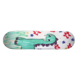 Schattige Groene Dinosaurus Schets Skateboard Pro