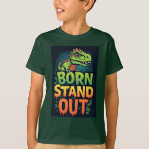 Schattige Groene Dinosaurussen Met Vetgedrukte Typ T-shirt
