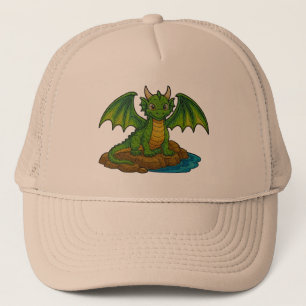 Schattige groene draak trucker pet