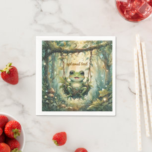 Schattige Groene Kikker Baby Shower Servet